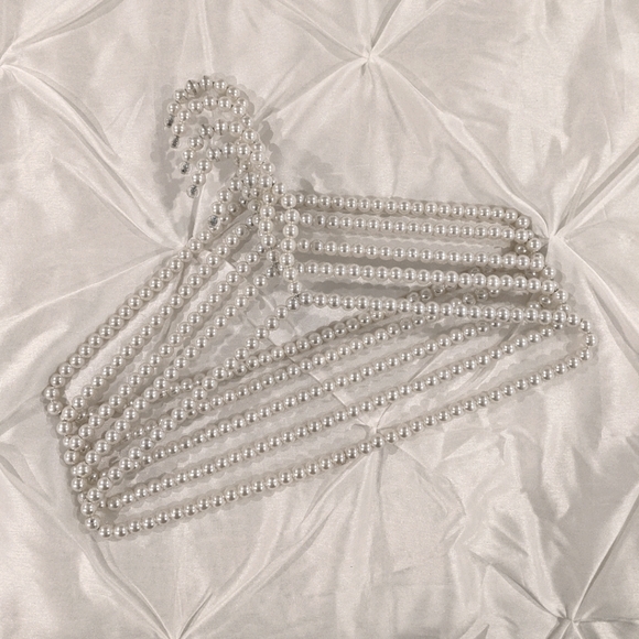 5 faux pearl hangers bride bridal party bridesmaid